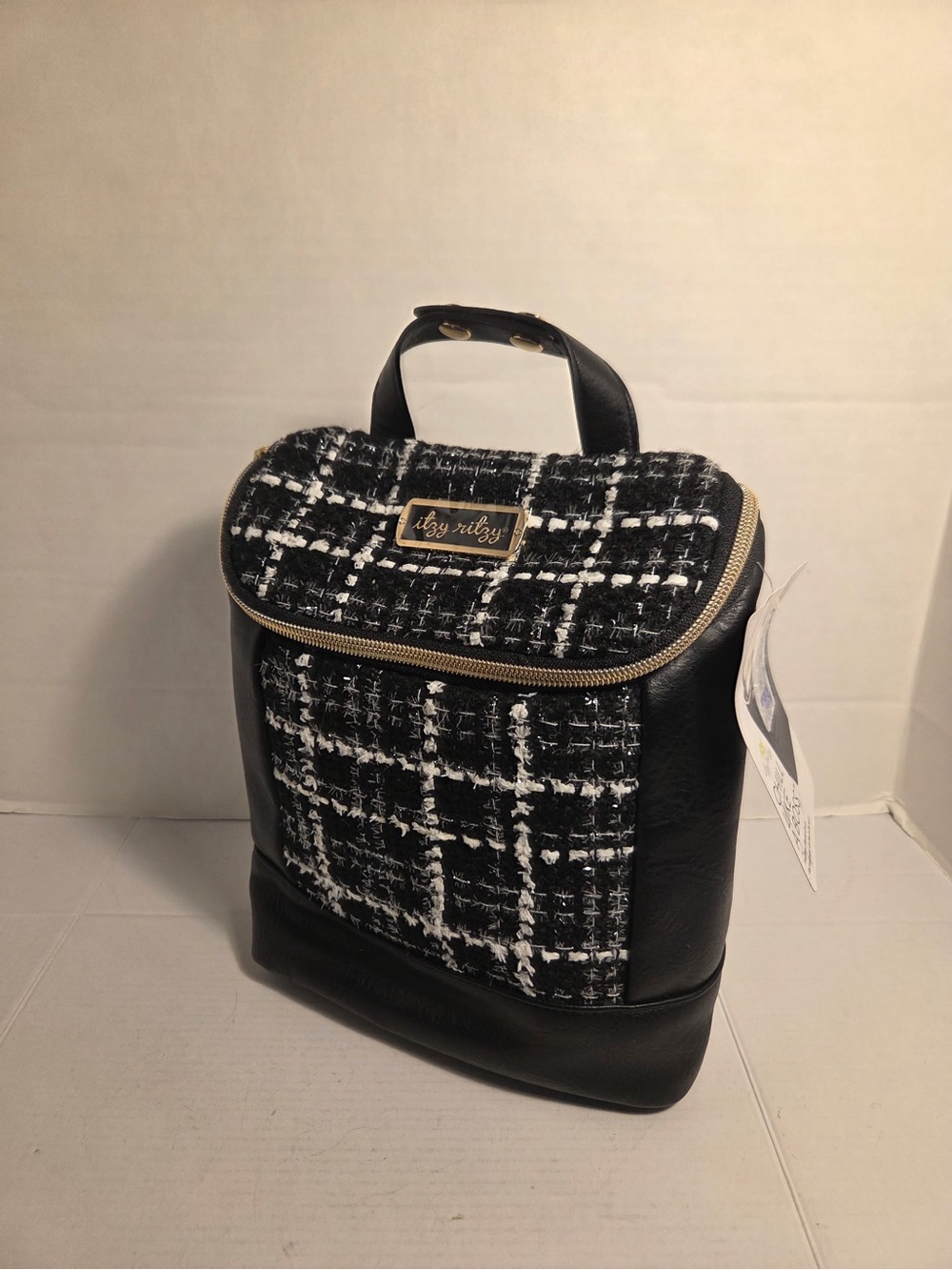Itzy Ritzy Chill Like A Boss Bottle Bag The Kelly Black Tweed Diaper Accessory - Picture 4 of 10